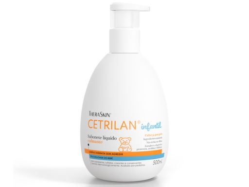 Melhores princípios ativos em hidratantes faciais - óleos vegetais - Sabonete Líquido para Bebês Cetrilan® TheraSkin® Melhores princípios ativos em hidratantes faciais - óleos vegetais - Sabonete Líquido para Bebês Cetrilan® TheraSkin®